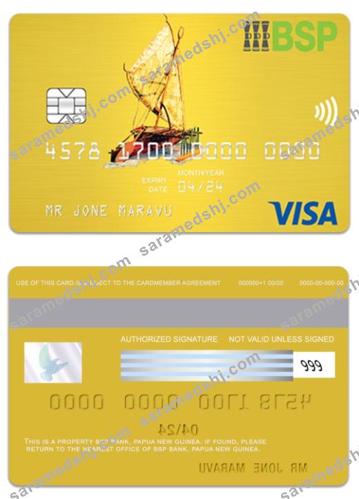 Papua New Guinea BSP Bank visa gold card